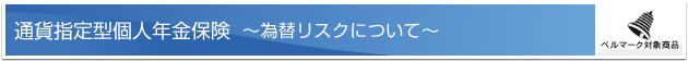 通貨指定型個人年金保険 ー為替リスクについてー