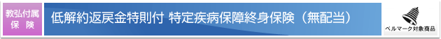 低解約返戻金特則付 特定疾病保障終身保険(無配当)